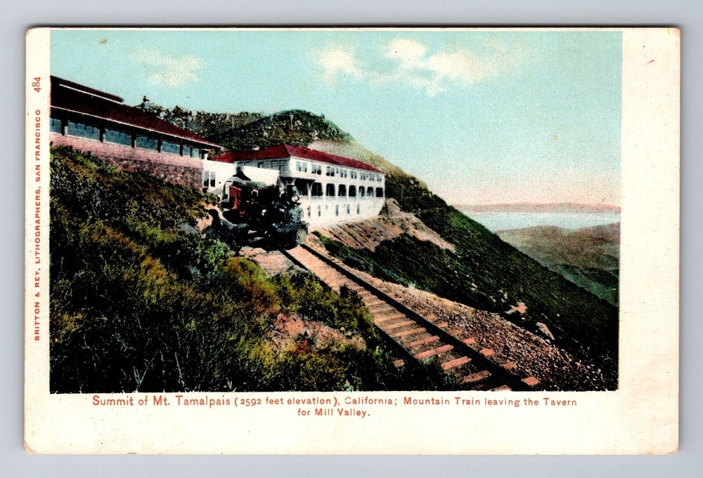Explore Mount Tamalpais Summit and Mountain Train Vintage Postcard California