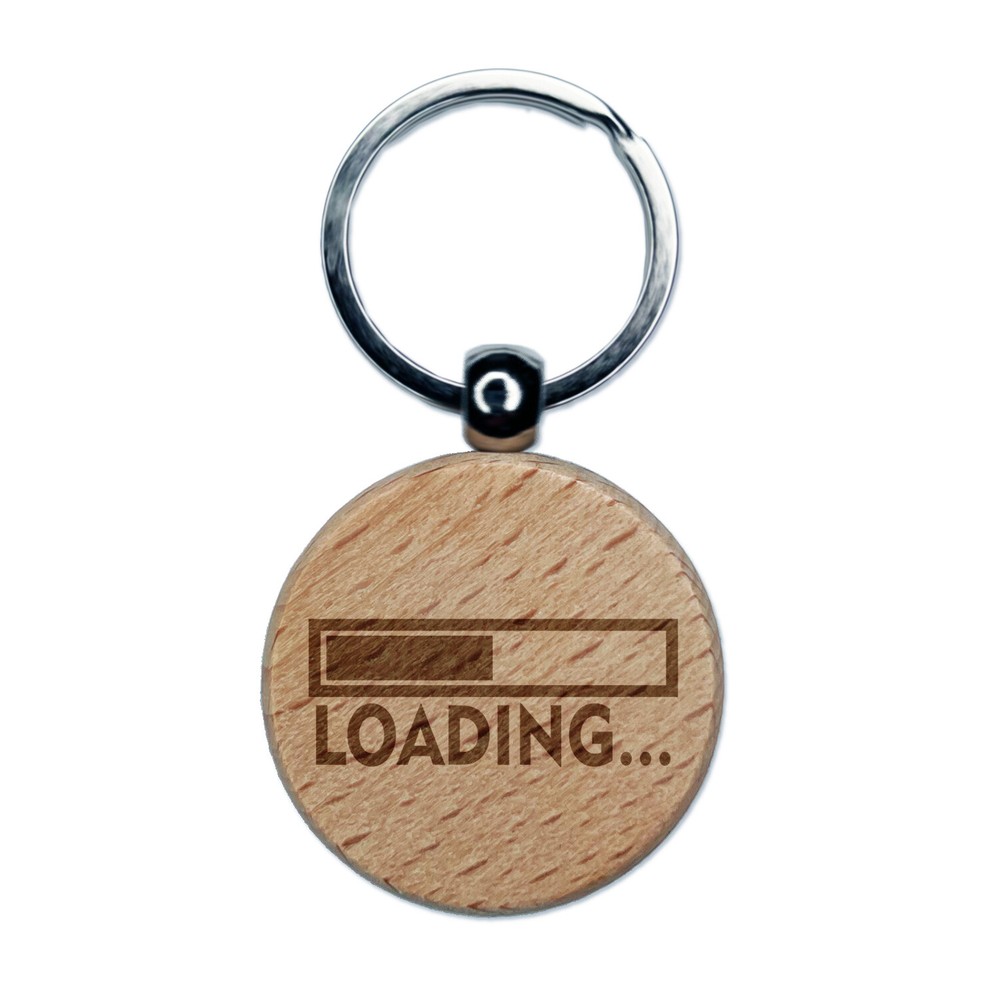 Loading Funny Slow Lazy Engraved Wood Round Keychain Tag Charm