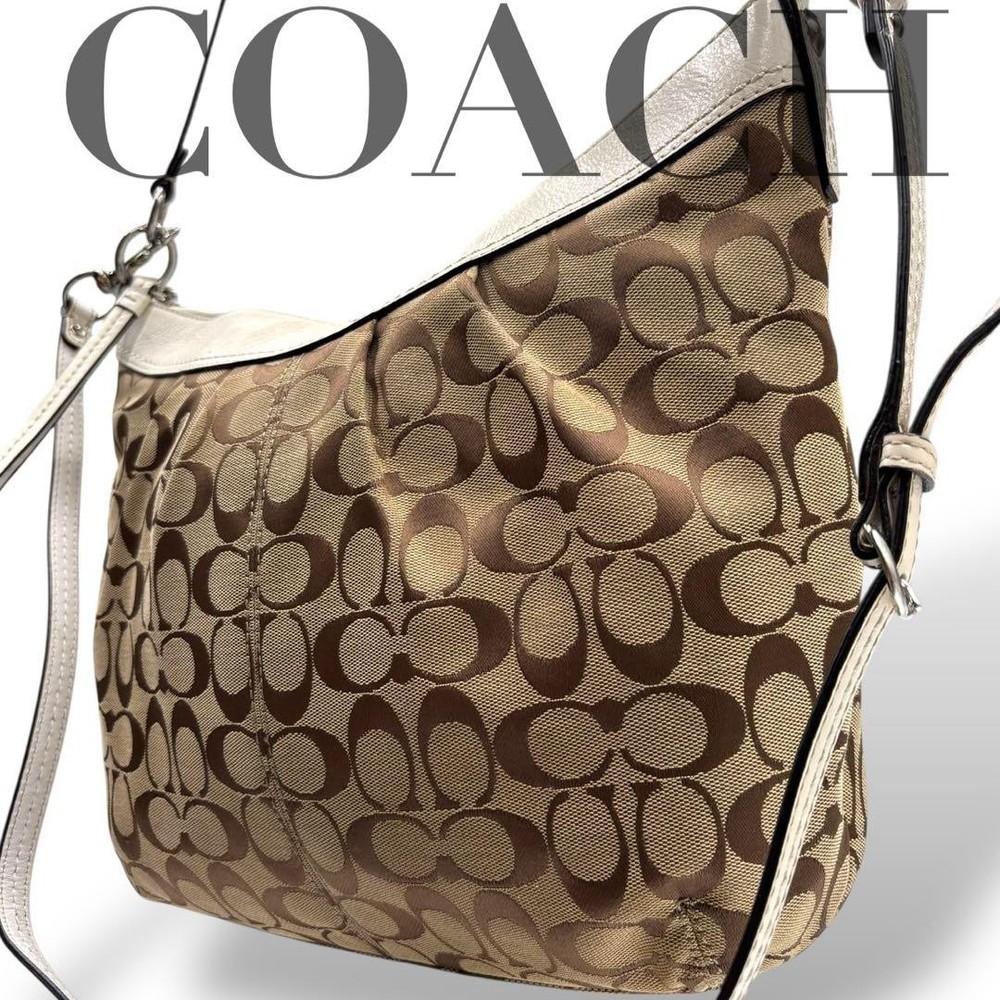 Coach Signature 2-Way Shoulder Tote Bag with Diagonal Strap