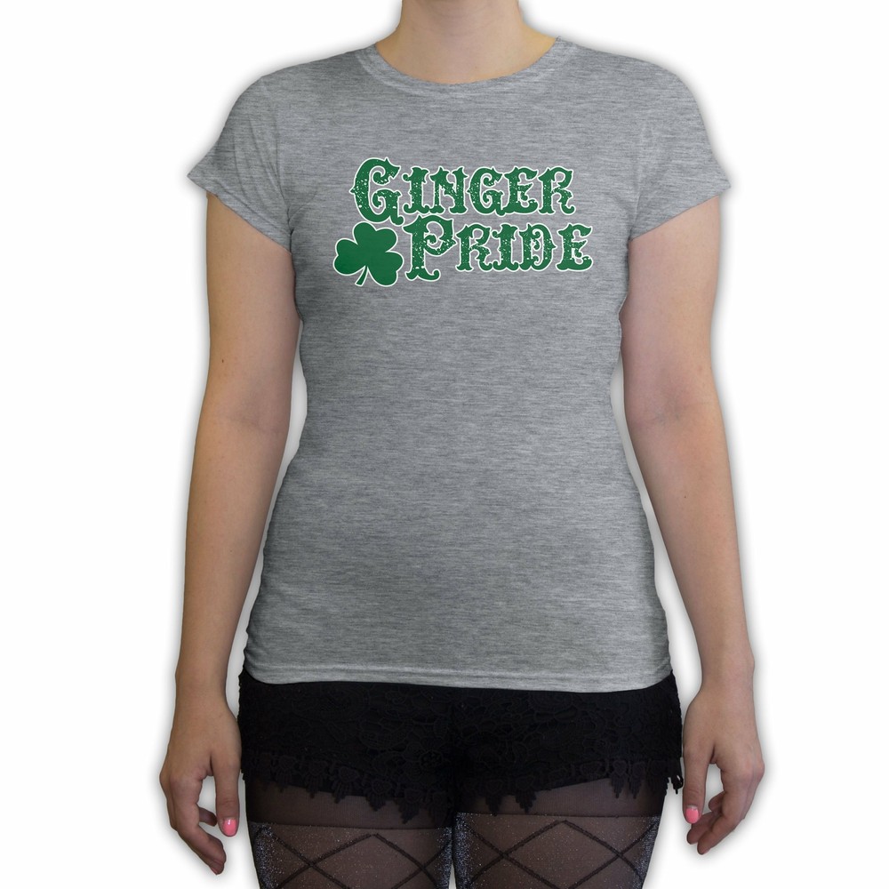 St Patricks Day Ginger Pride Womens T-Shirt Funny Beer Bar Jersey-image