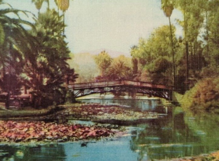 Echo Park Los Angeles California c1940 VTG Linen Souvenir Postcard