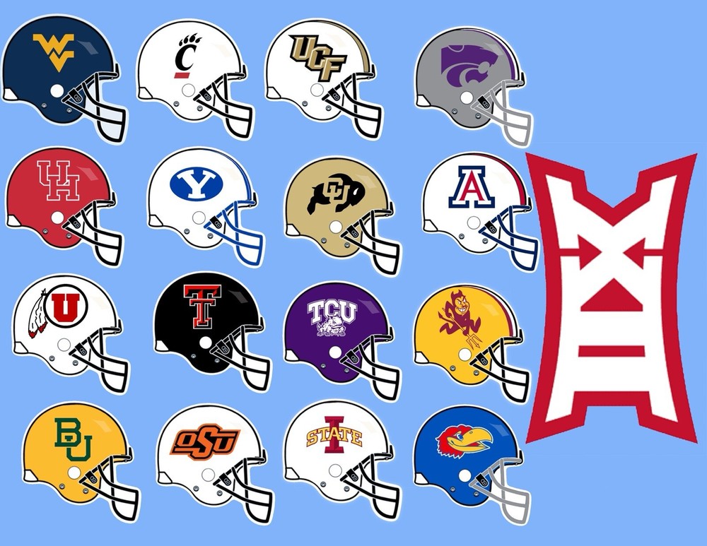 NCAA Big 12 Mini Helmet Stickers for Football Fans