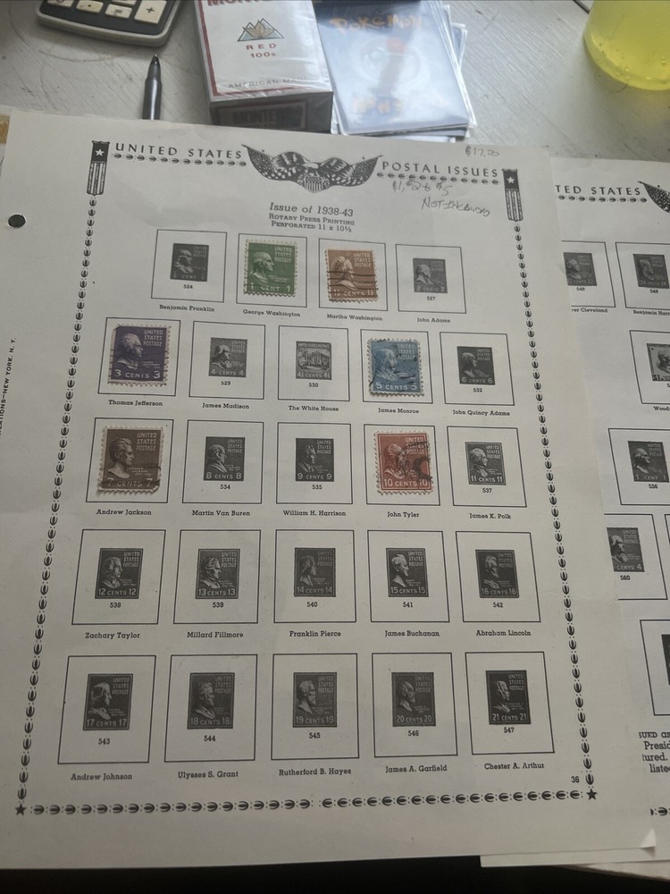 1938-39 US Presidential Series USED Stamp Collection Starter Set! READ DETAILS!