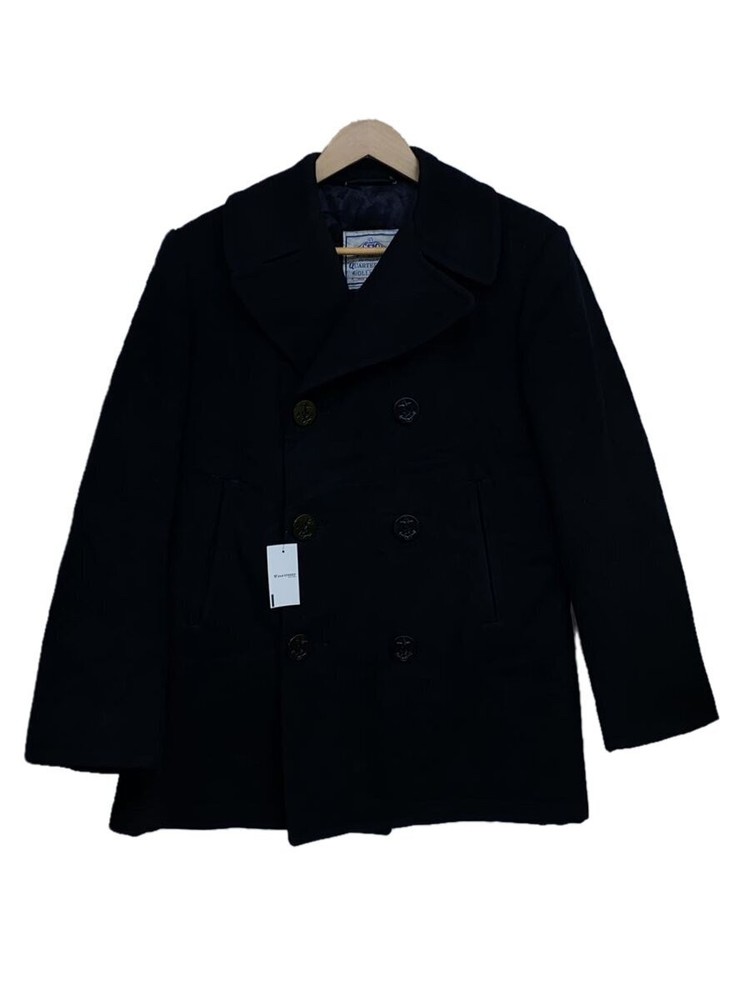 U.S.Navy Wool Pea Coat/38/Wool/Blk/Plain/8405-01-154-5784 7723