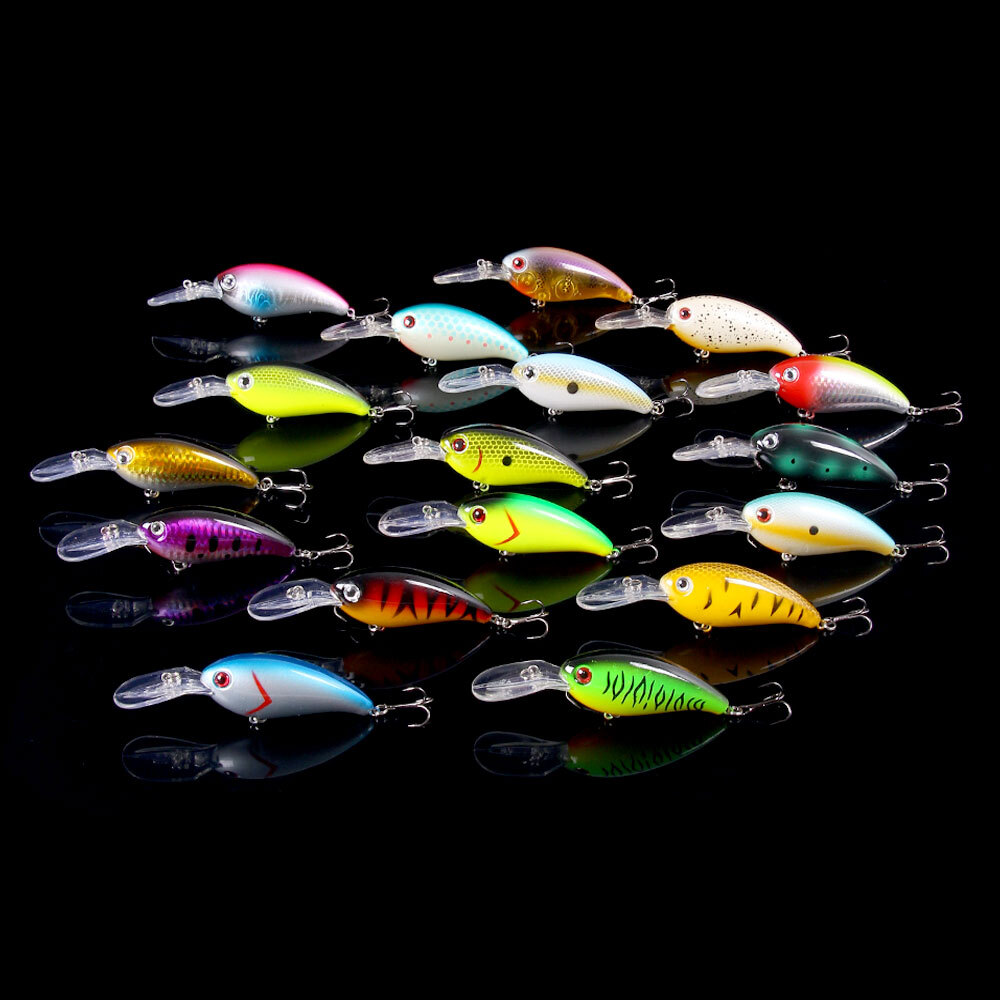 18PCS 10cm 14g Crankbaits Minnow Fishing Lures Hard Baits Tackle Hooks