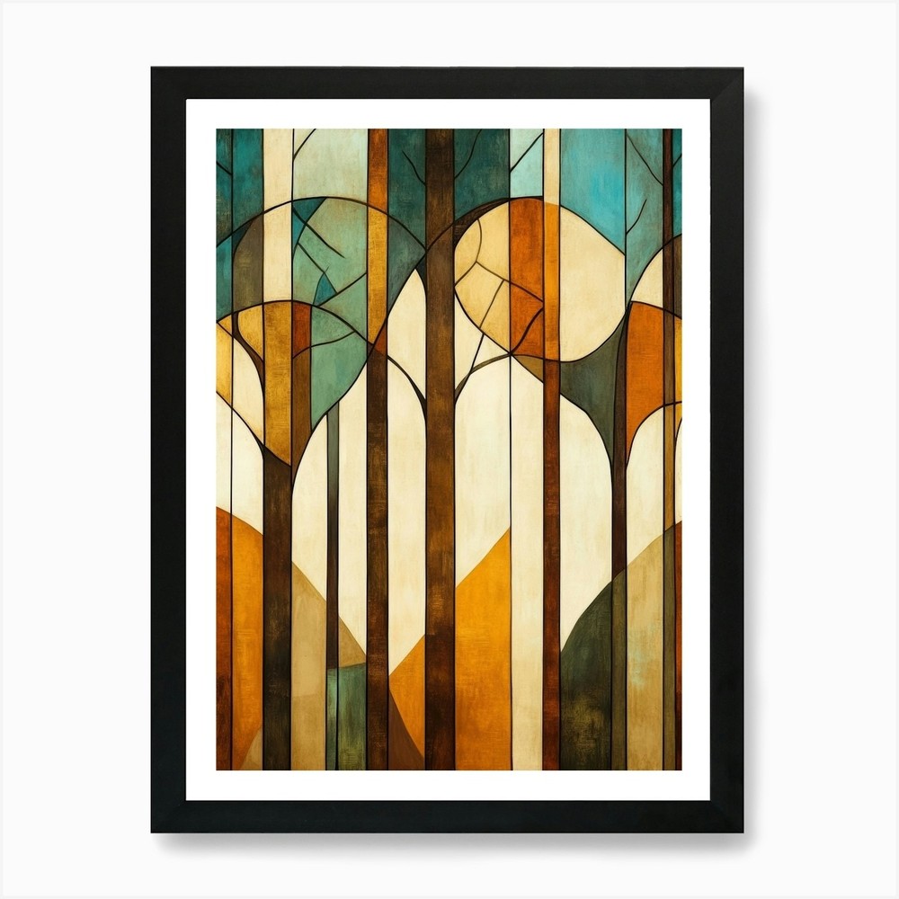 Abstract Tree Art Print Framed Canvas Wall Decor Picture