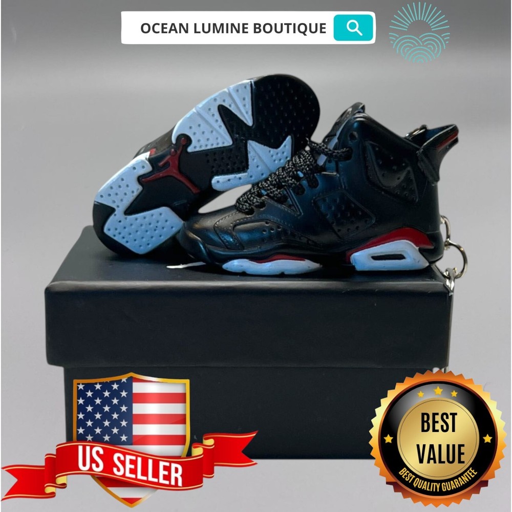 Air Jordan 3D Mini Sneaker Keychain, Shoe Keyring Shoe Box, Display Box Option