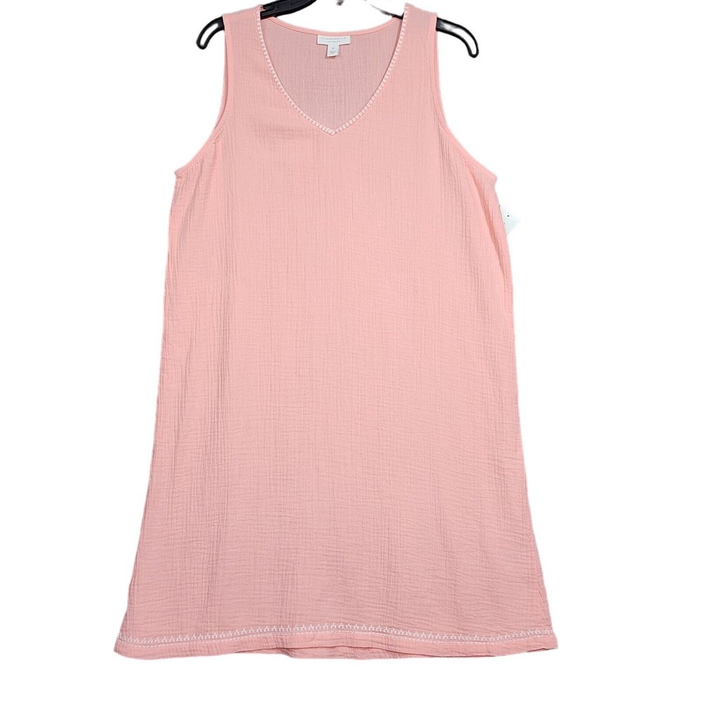 Charter Club Cotton Gauze Chemise Nightgown Orange Blossom Medium