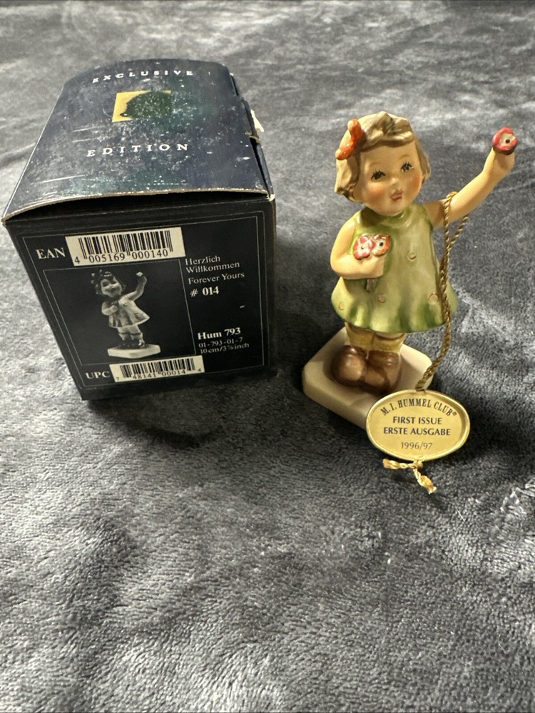 Hummel Little Valentine Girl 793 Forever Yours 1994 German Porcelain Collectible with Original Box