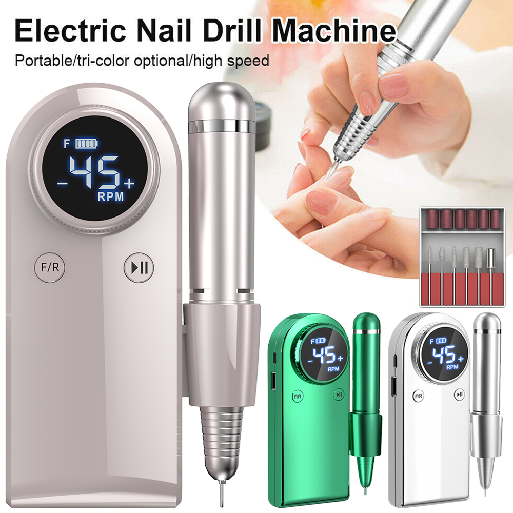 Best 45000RPM Rechargeable Nail Drill Machine Portable Manicure Pedicure Set B39