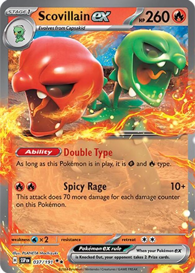 Pokemon Scovillain ex (37/256) Surging Sparks LP HOLO