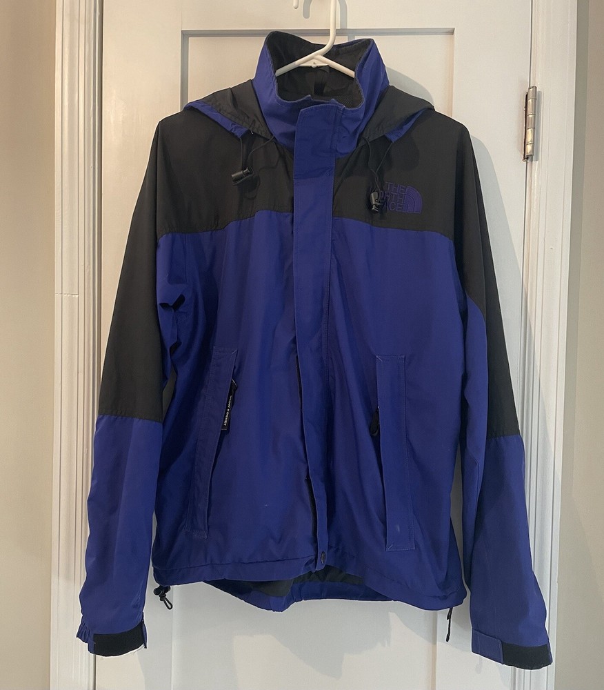 90s Vintage The North Face Blue Black Windbreaker Rain Jacket Mens Size M Pre-Owned