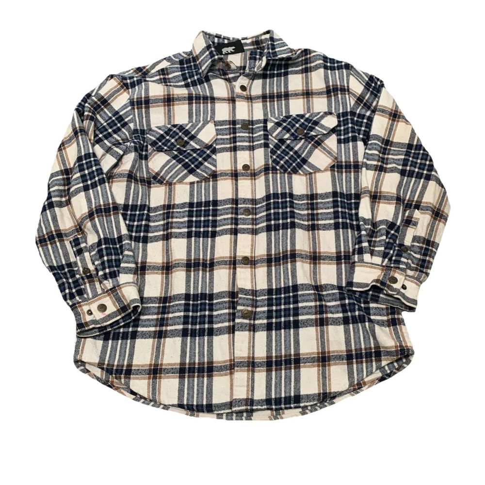 Men's Polar King 100% Cotton Flannel Shirt Jacket - Size Large (Check Measurements)