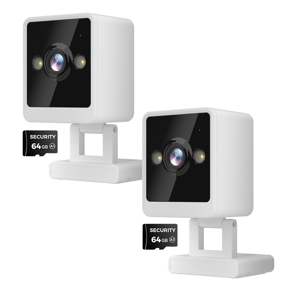 2 Pack Mini 1080P Indoor Home Security Camera Wireless Baby Monitor Pet Camera