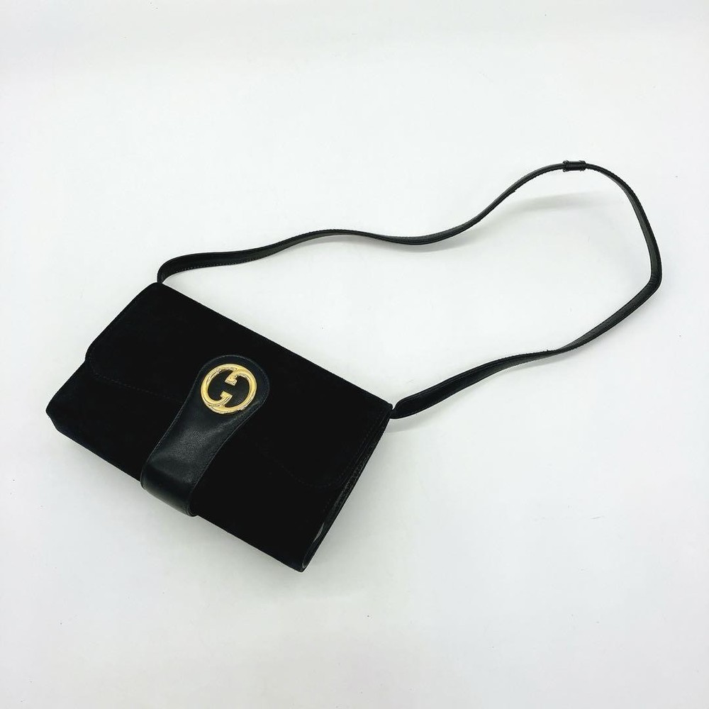 GUCCI Authentic Navy Leather Shoulder Bag G04223290
