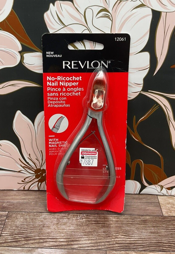 Revlon No-Ricochet Magnetic Shield Stainless Steel Nail Nipper Clipper 12061