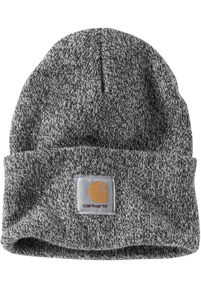 Carhartt Adult One Size Knit Cuffed Beanie Winter Hat Black/White Heather