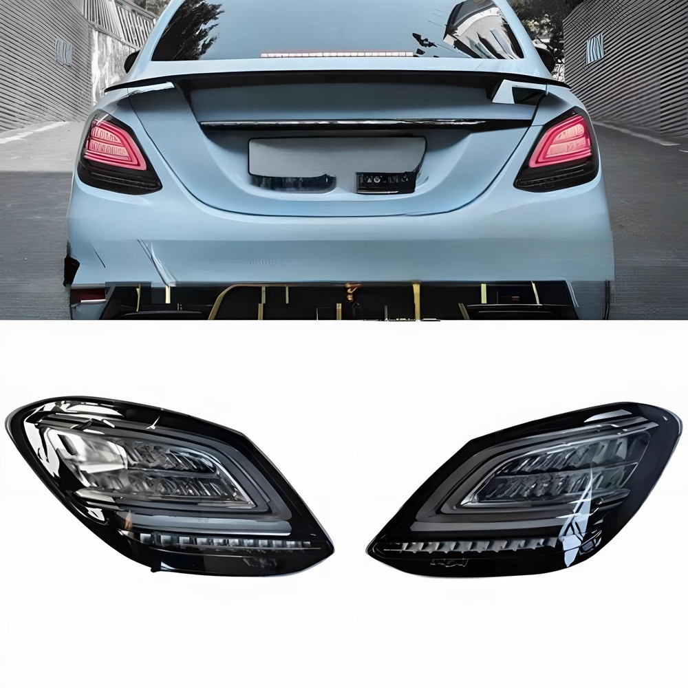 Pair LED Tail Lights Rear Lamp For Mercedes Benz W205 C300 C43 C63 2014-2018