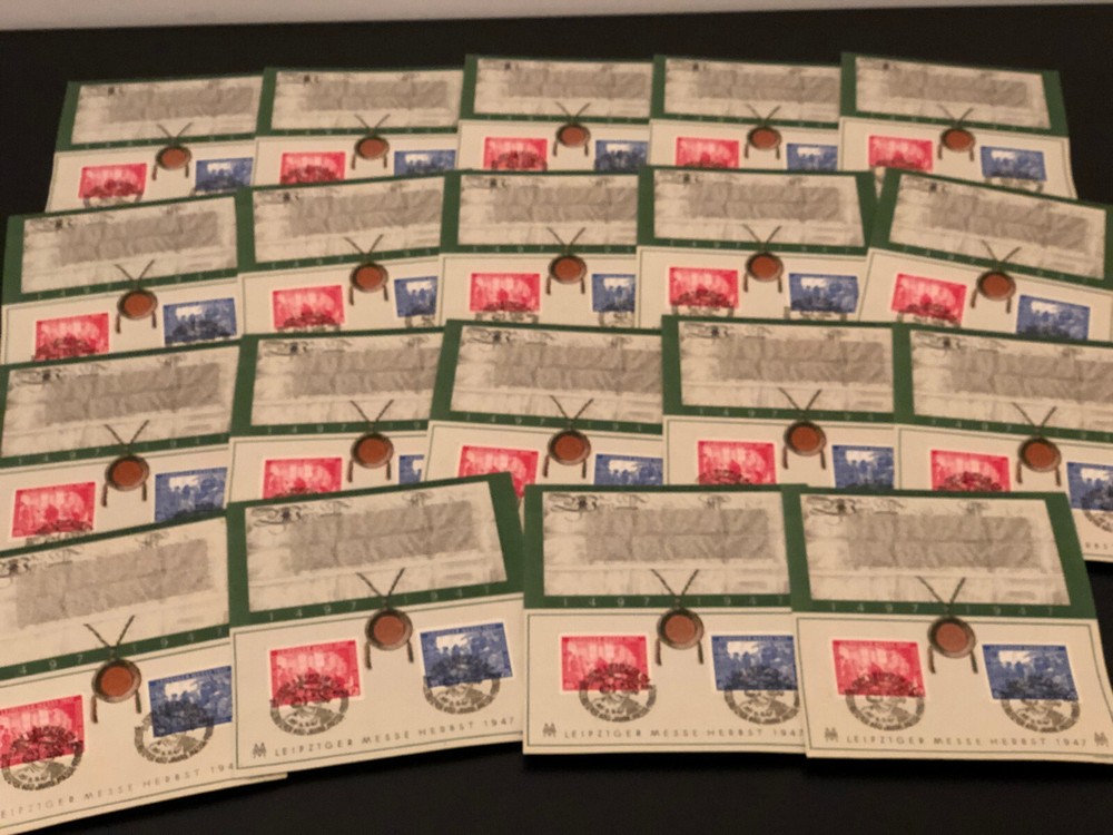 19 X GERMANY SPECIAL CARD LEIPZIGER FAIR 1947  SEE SCAN    (K1/22)