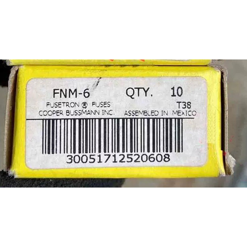 10pc new Bussmann FNM-6 FNM 6A ( 6 Amp ) 250Vac Time-Delay Fuse