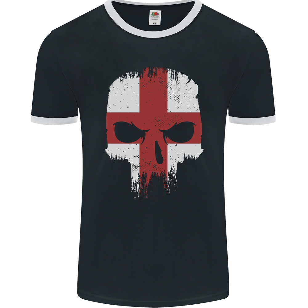 Camiseta con timbre para hombre calavera inglesa bandera de Inglaterra gimnasio motociclista FotL