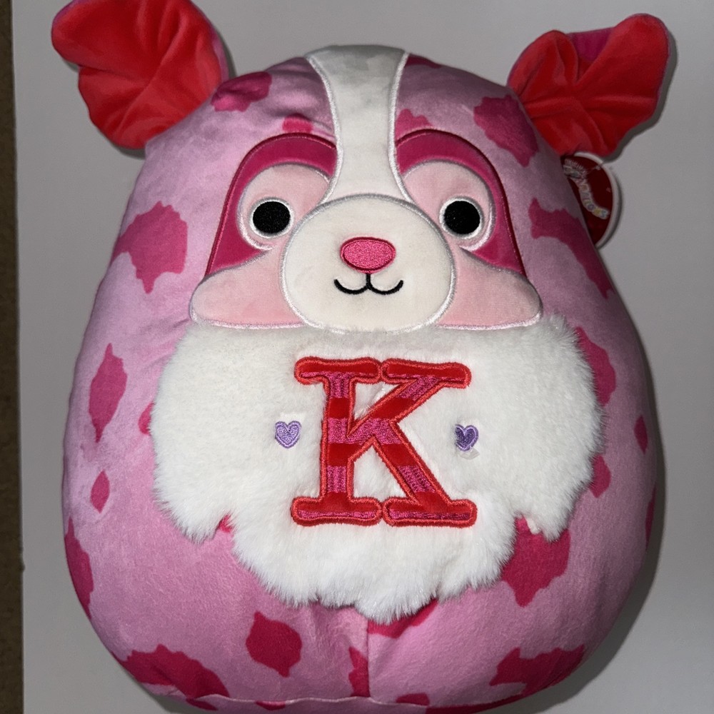 Squishmallows 12 Inch Pink Dalmatian Dog Plush K Letter Albinia Soft Toy