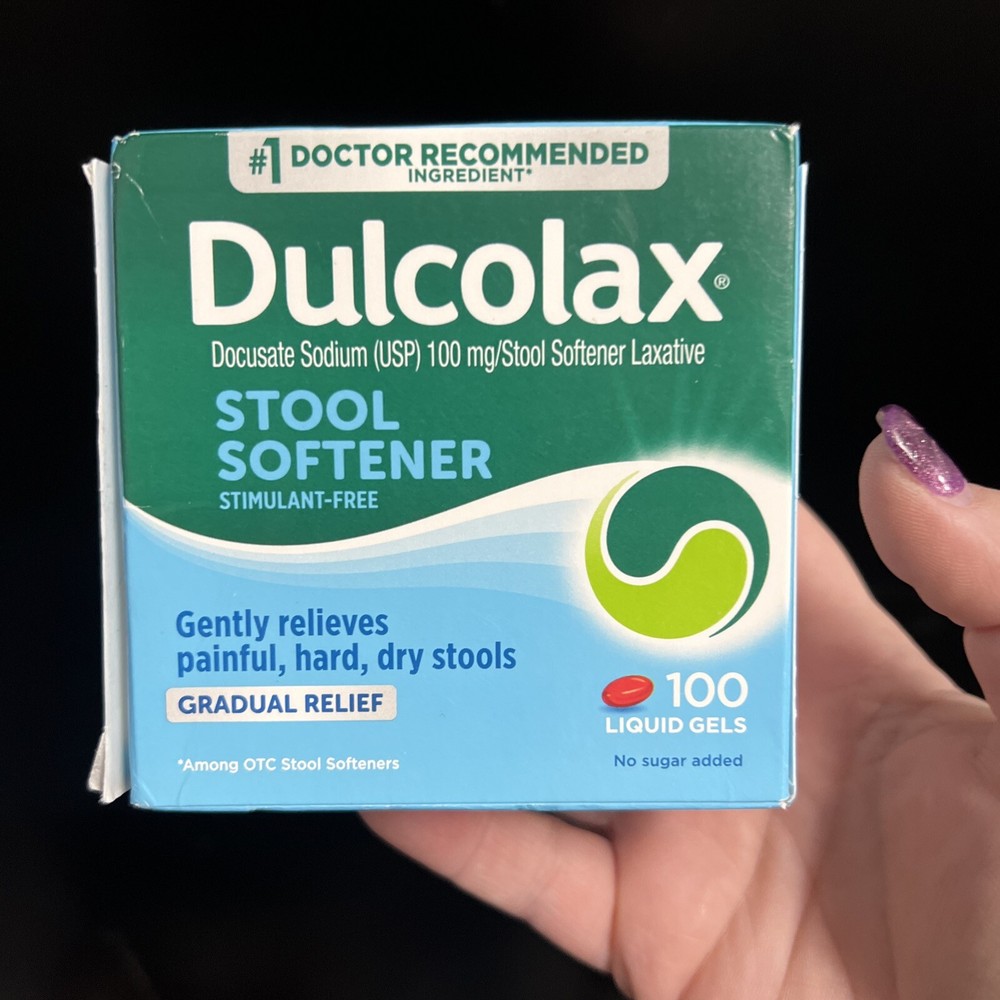 Dulcolax Stool Softener No Sugar Added. 100 Liquid Gels. Exp. 04/2027