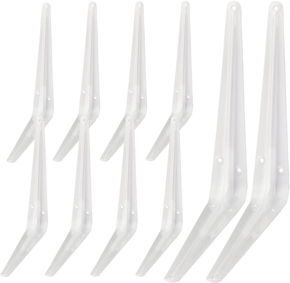 Shelf Brackets, White 10×8 in Heavy-Duty L Bracket 10 PCS, Metal Angle Bracket U