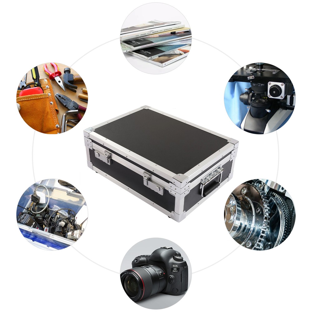 Aluminum Locking Storage Box Case Hard Storage Carry Case Hand Safe Box