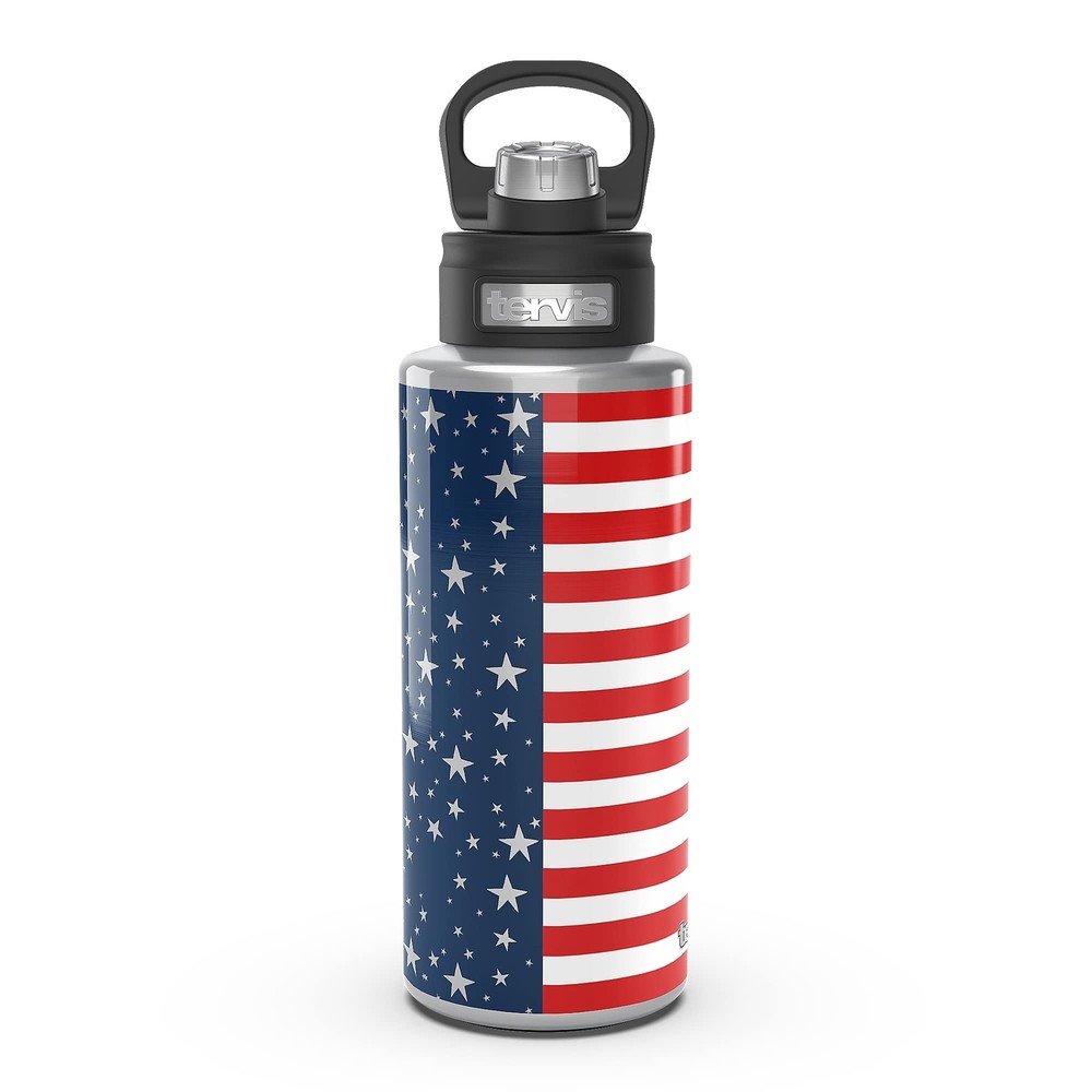 Americana Stars and Stripes Triple Insulated Tumbler Travel Cup Keeps Drinks ...