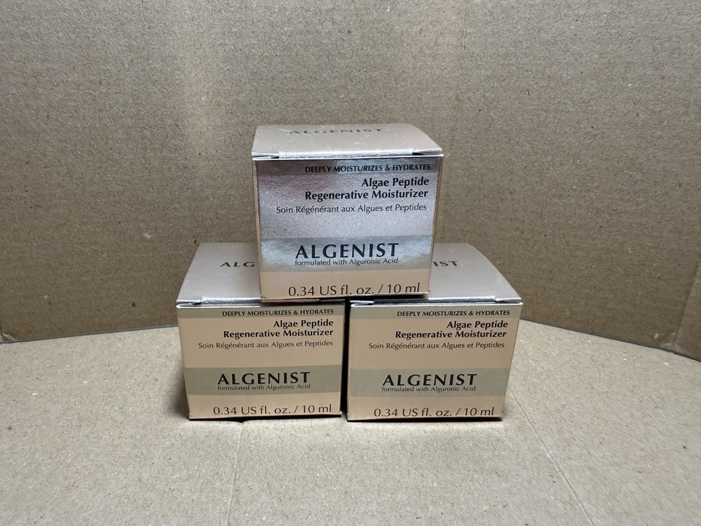 ALGENIST Algae Peptide Moisturizer 3-Pack 0.34oz New In Box