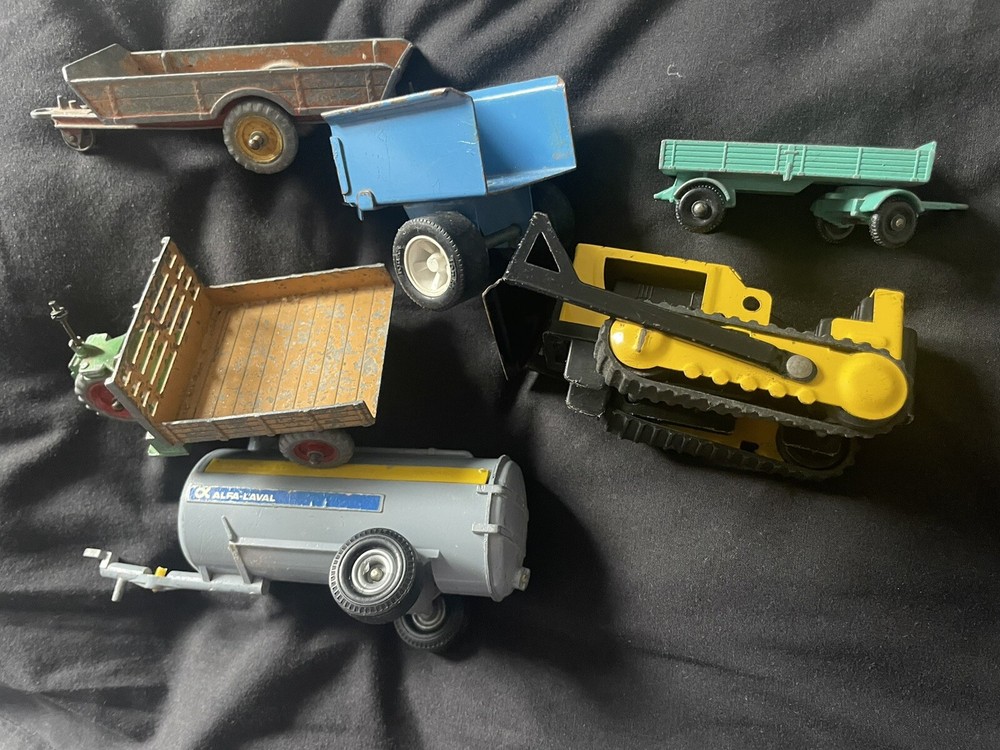 Vintage Dinky Toy Motocart - Halesowen Farm Trailer - Tonka Bulldozer + Others