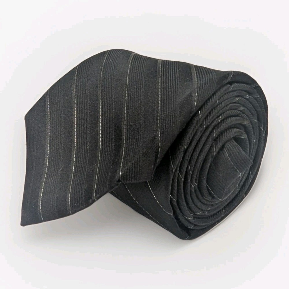 Michael Kors Men's Tie Black Diagonal Stripe Silk Blend Necktie 3.25x58