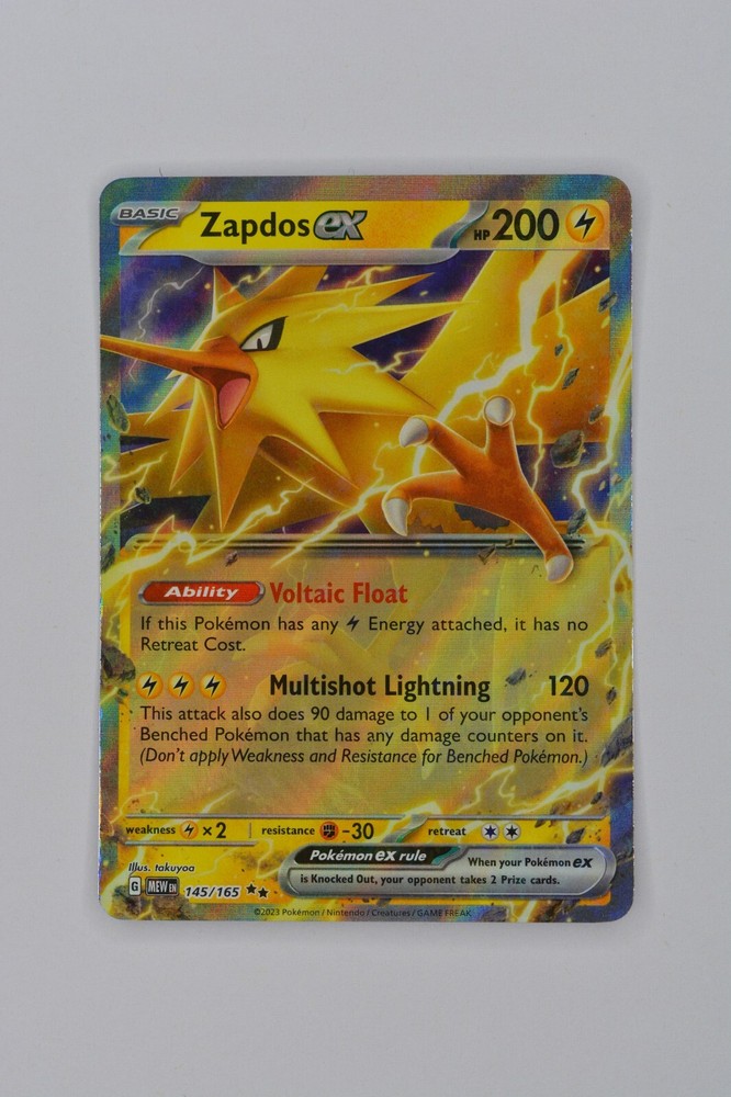 Zapdos ex 145/165 Scarlet & Violet 151 Double Rare HOLO Pokemon Card NM 145/165