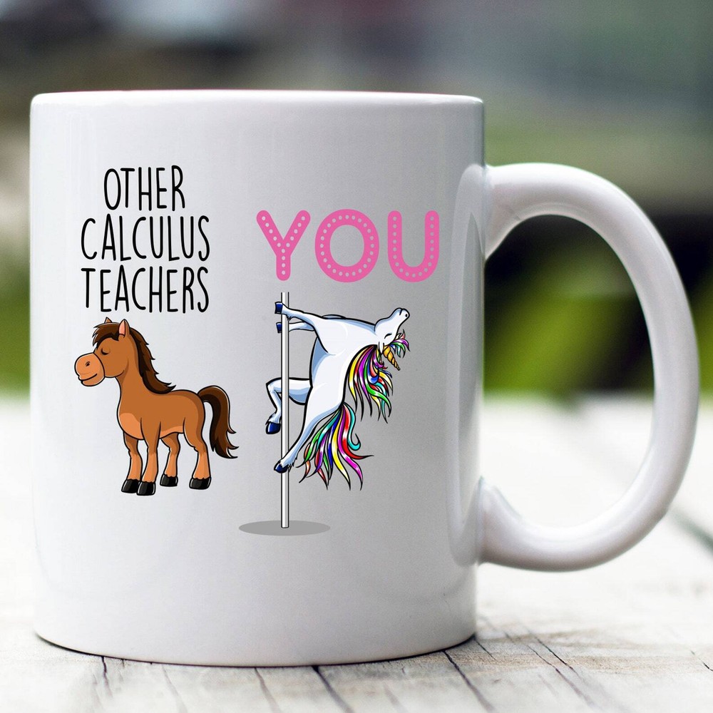 Calculus Teacher Gift Mug with Funny Unicorn Design for Math Lovers