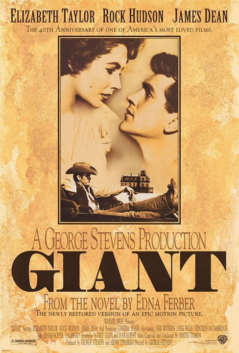 Giant (1956) Movie Poster R.96 40th Anniversary, Original, DS, Unused, NM Rolled