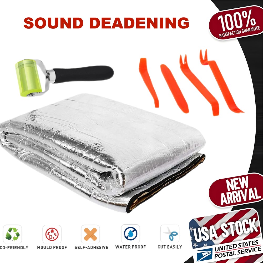 11sqft Fireproof Sound Deadener Heat Insulation Mat Car Engine Self-adhesive