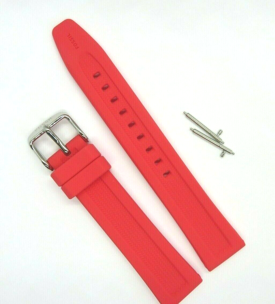 Fossil BQ3212 Pink Red Silicone Watch Strap 18mm Replacement