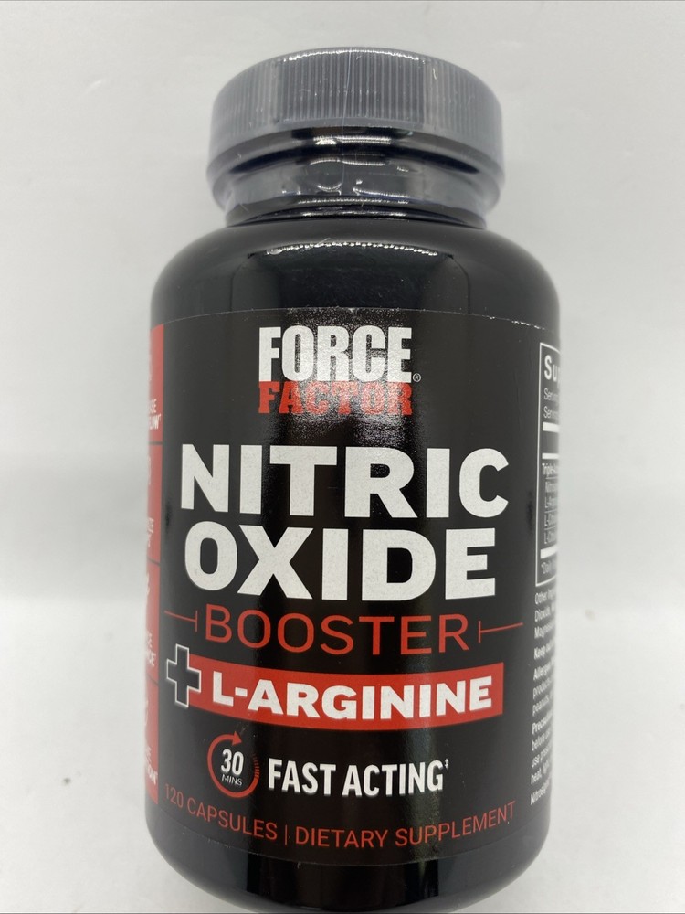 FORCE FACTOR Nitric Oxide Booster + L-Arginine, 120 Capsules Exp.09/2028 NEW