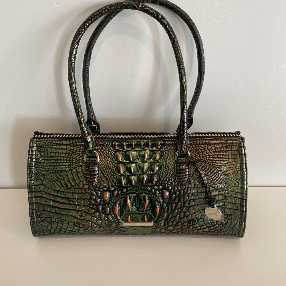 NWT BRAHMIN Sophia east-west satchel, Samba Melbourne genuine leather $345