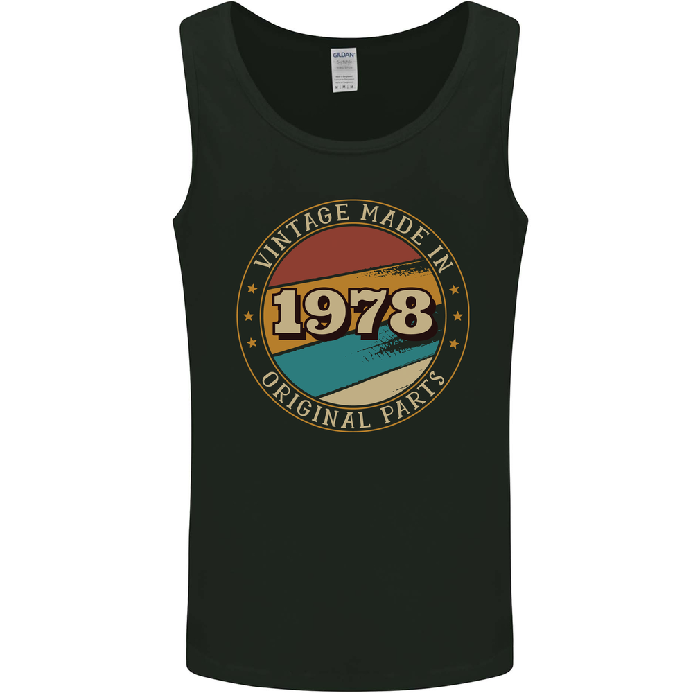 47th Birthday Vintage Made In 1978 Mens Vest Tank Top