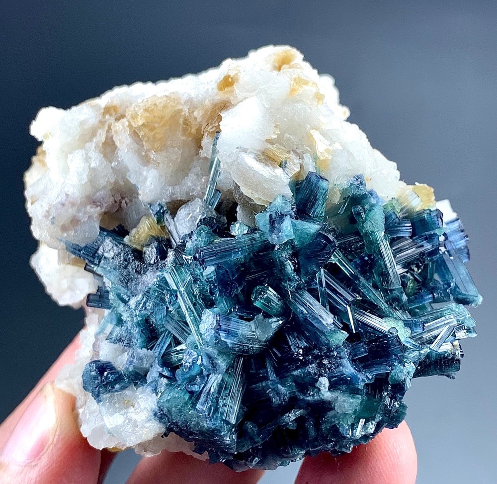 Bunch Of Indicolite Tourmaline Crystals Specimen from Afghanistan 164 Grams