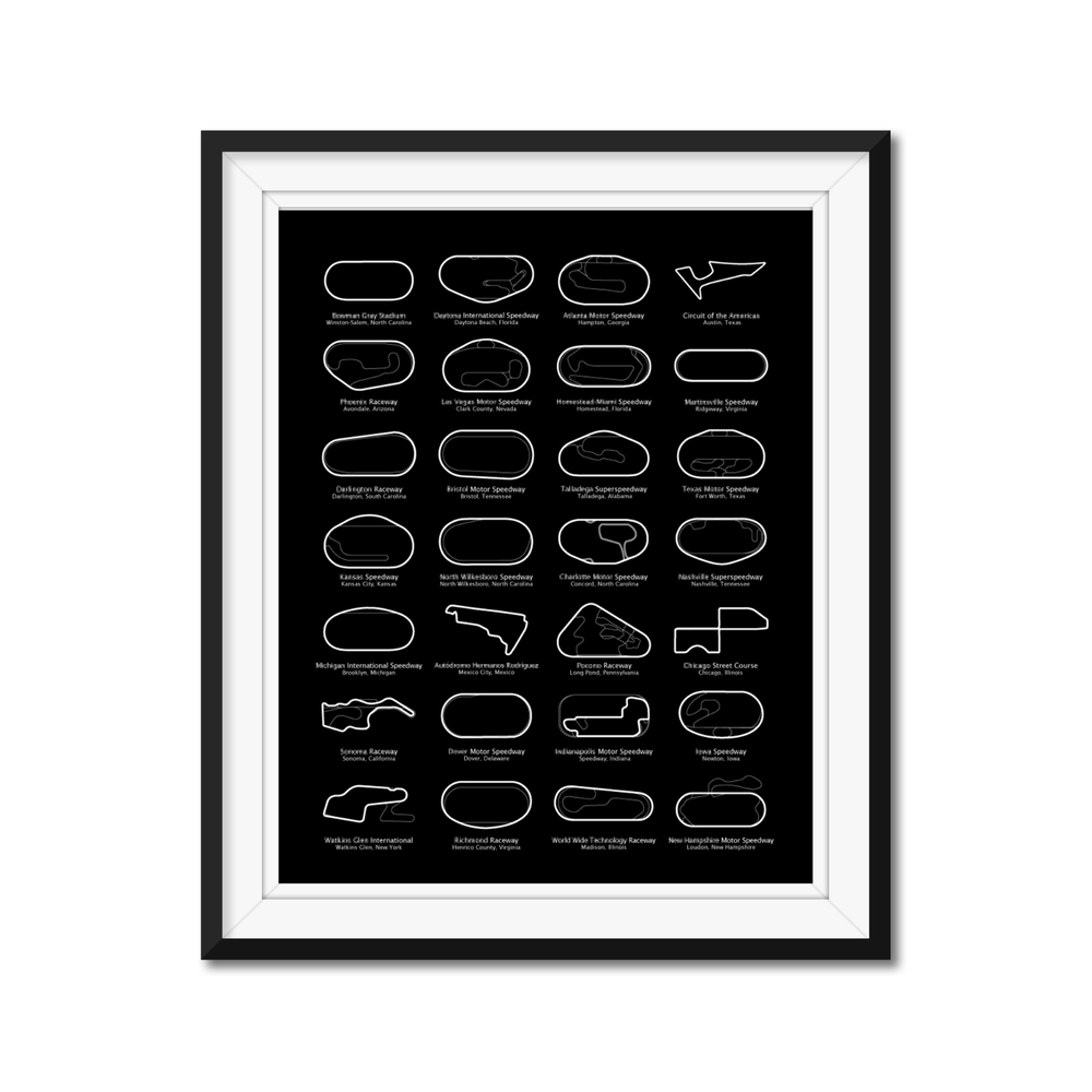 2025 NASCAR Monster Energy Cup Series Race Track Circuit Handmade Poster