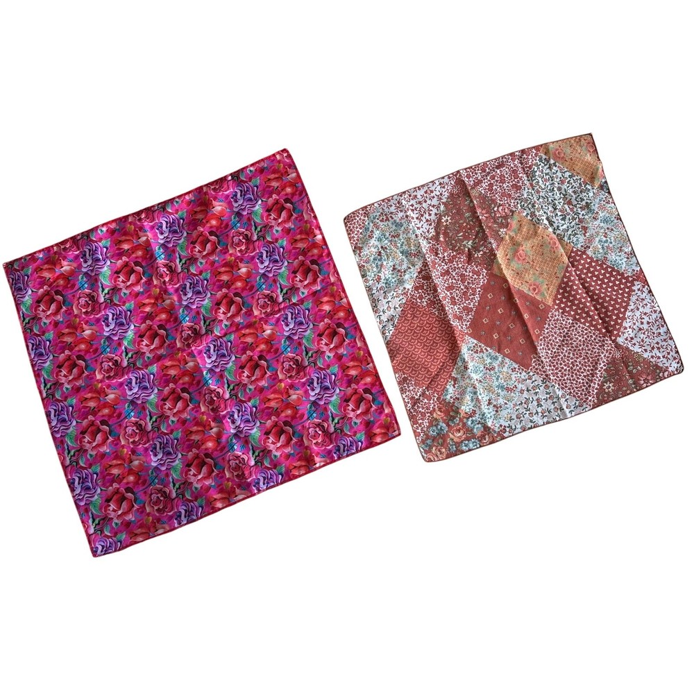 Vintage Floral Bandana Set Y2K Coquette Boho Patchwork Rose Scarves