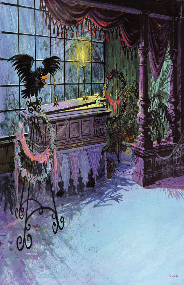 Haunted Mansion Disney 13x19 Satin Poster Print - Let Me Out Raven Art