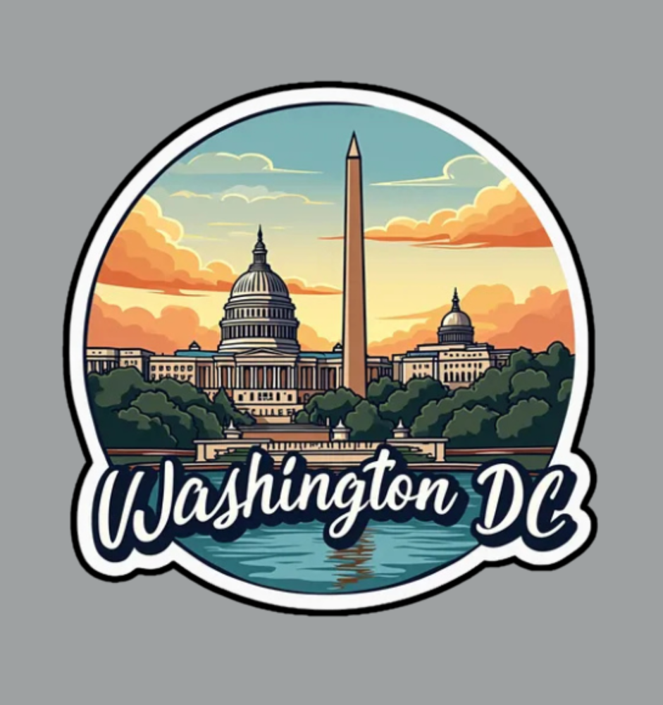 Washington DC Capitol Souvenir Fridge Magnet or Laptop Sticker