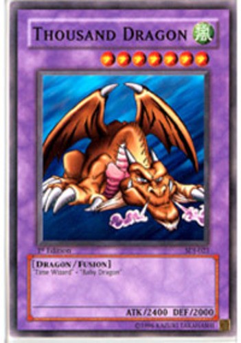 Moderately Played 1st Edition Yu Gi Oh Thousand Dragon SDJ-023 Common