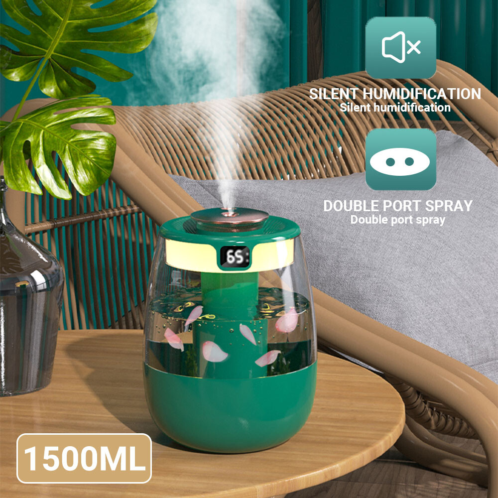 1500ML Humidifier for Large Rooms: 700KHz Oscillation,3 Modes & Digital Display