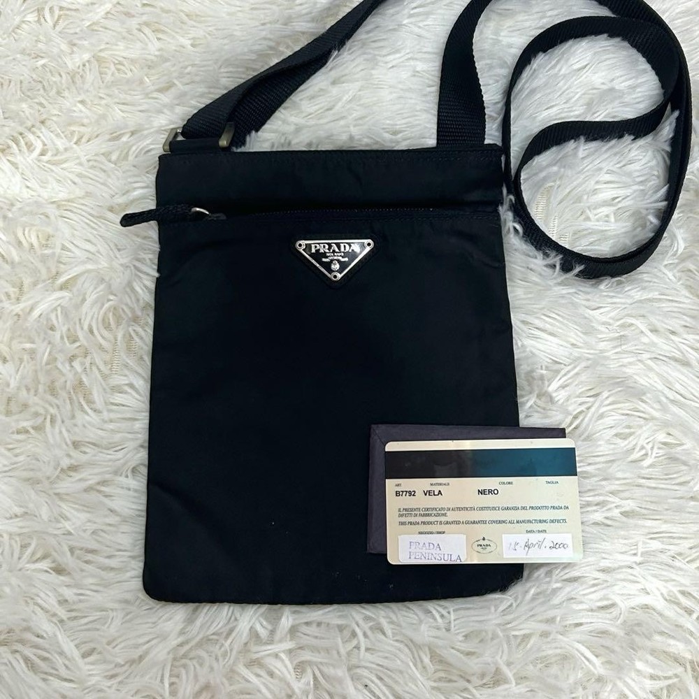 PRADA Black Shoulder Crossbody Bag with Guarantee Card Japan Import