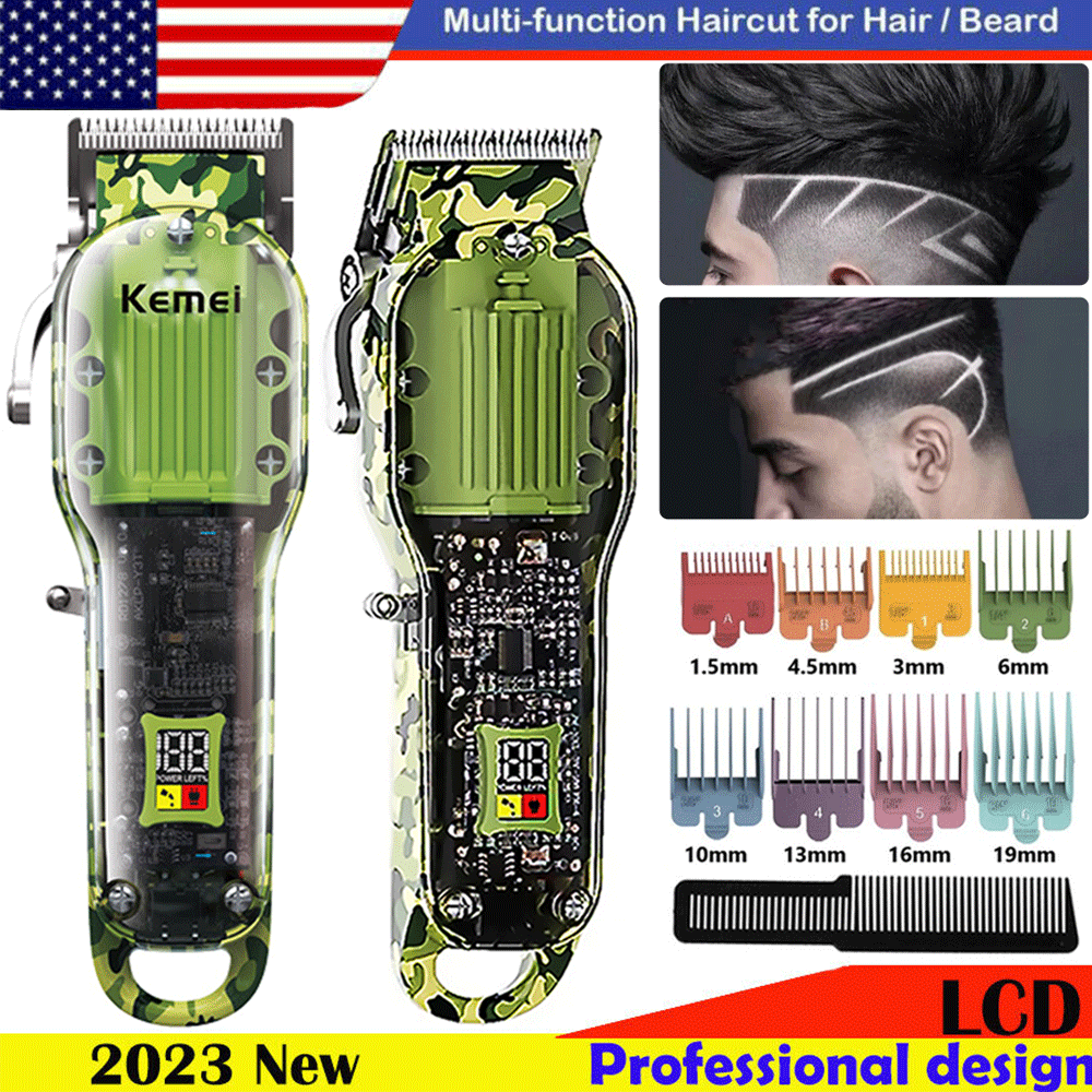 USB Cordless Hair Clipper BK24 with LCD Display & T-Type Trimmer